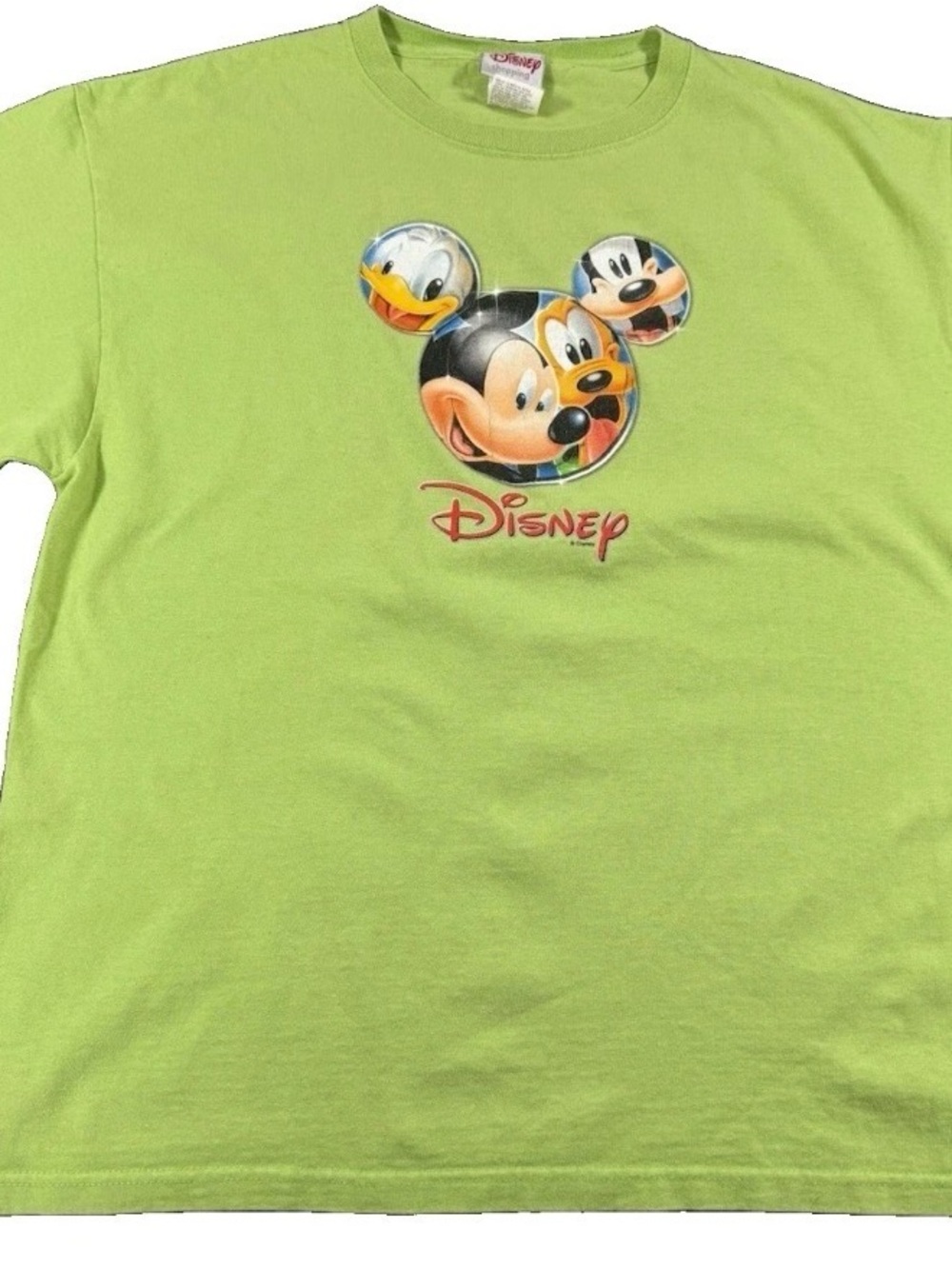Disney Shopping Mickey Mouse Donald Pluto Goofy Graphic TShirt Green Adult Large